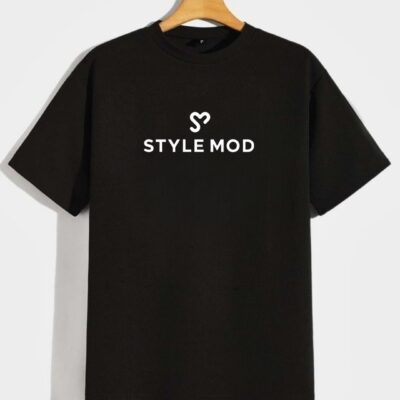 STYLE MOD Black Cotton T-Shirt for Men